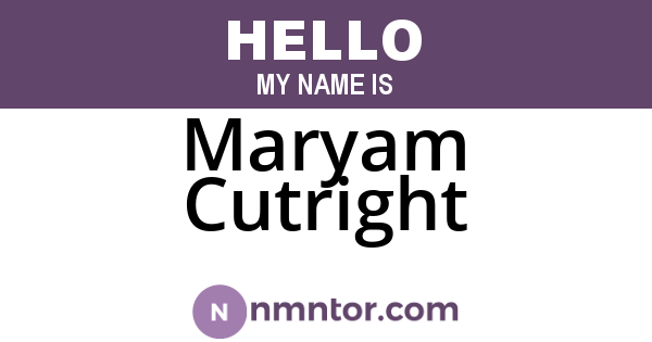 Maryam Cutright