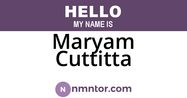 Maryam Cuttitta