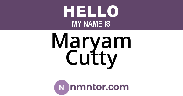 Maryam Cutty