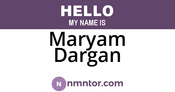 Maryam Dargan