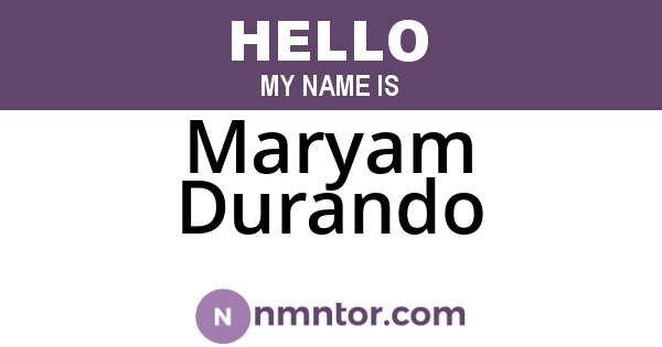 Maryam Durando