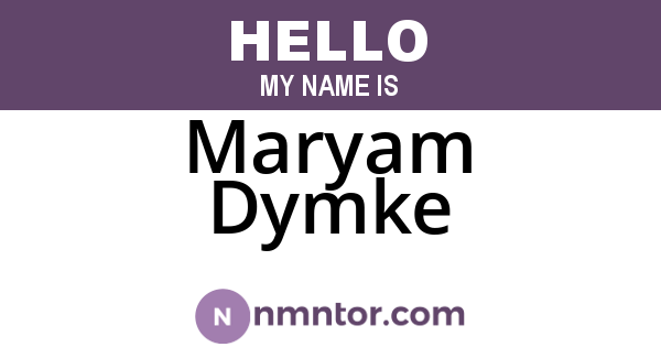 Maryam Dymke