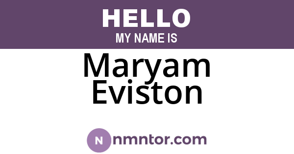 Maryam Eviston