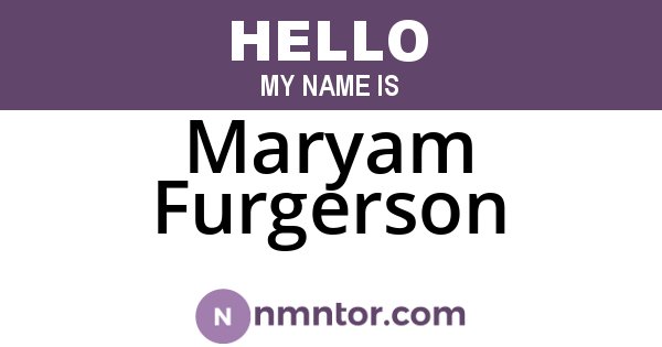 Maryam Furgerson
