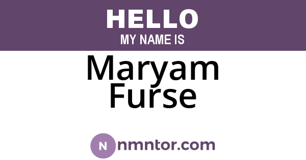 Maryam Furse