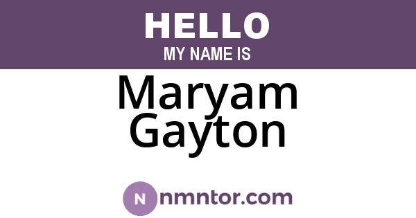Maryam Gayton