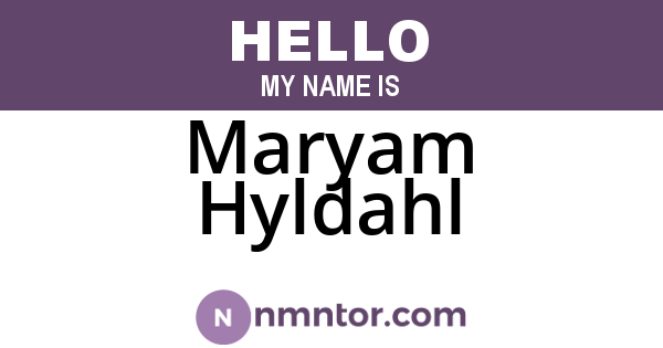 Maryam Hyldahl