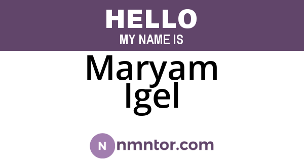 Maryam Igel