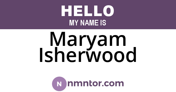 Maryam Isherwood