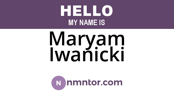 Maryam Iwanicki