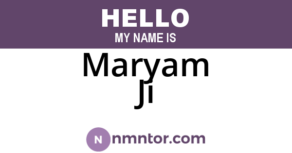 Maryam Ji
