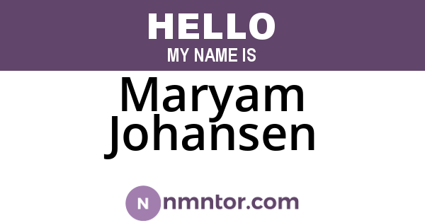 Maryam Johansen