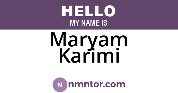 Maryam Karimi