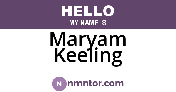 Maryam Keeling