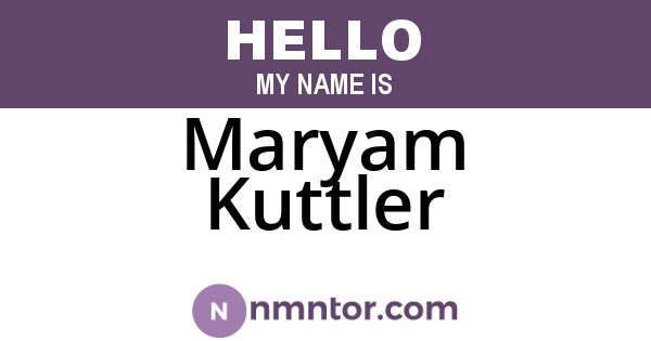 Maryam Kuttler