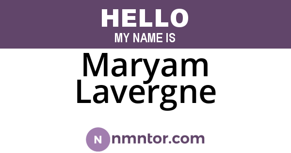 Maryam Lavergne