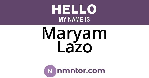 Maryam Lazo