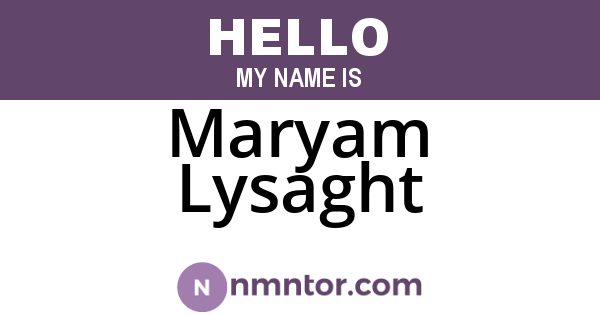 Maryam Lysaght