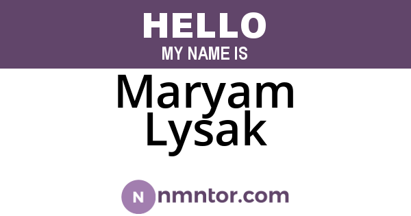 Maryam Lysak
