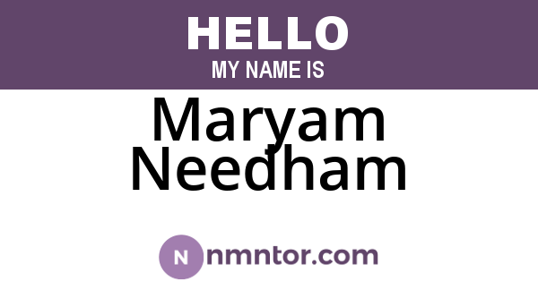 Maryam Needham