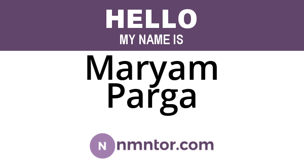 Maryam Parga