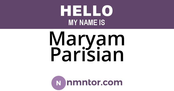 Maryam Parisian