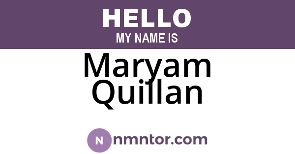 Maryam Quillan