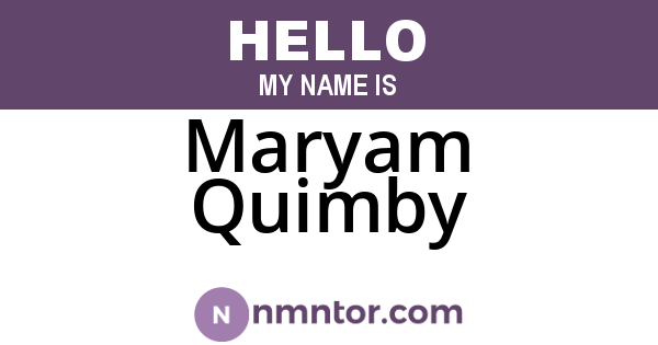 Maryam Quimby