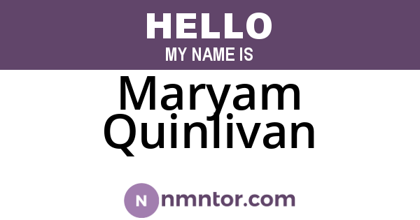 Maryam Quinlivan