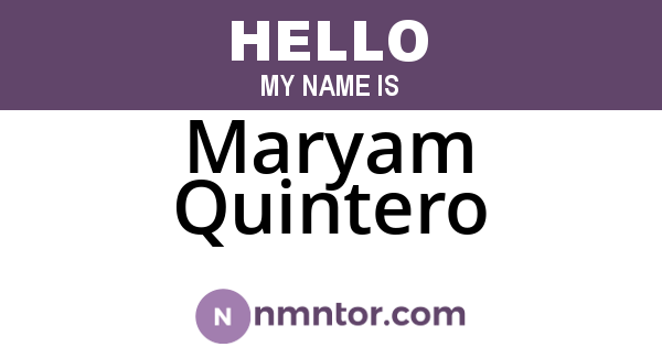 Maryam Quintero