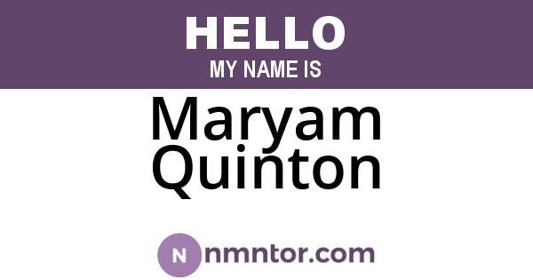 Maryam Quinton
