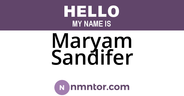 Maryam Sandifer