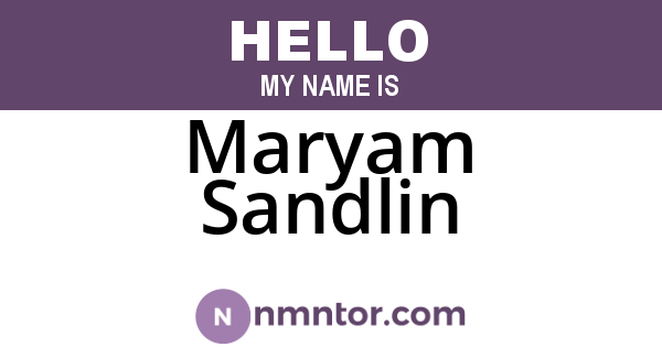 Maryam Sandlin