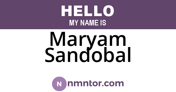 Maryam Sandobal