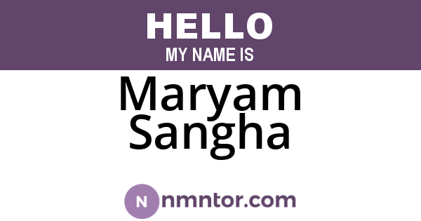 Maryam Sangha