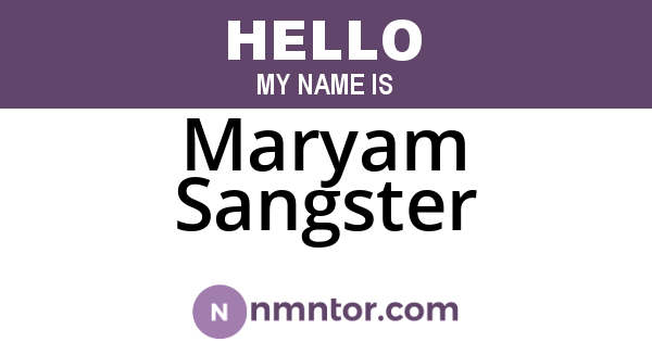 Maryam Sangster