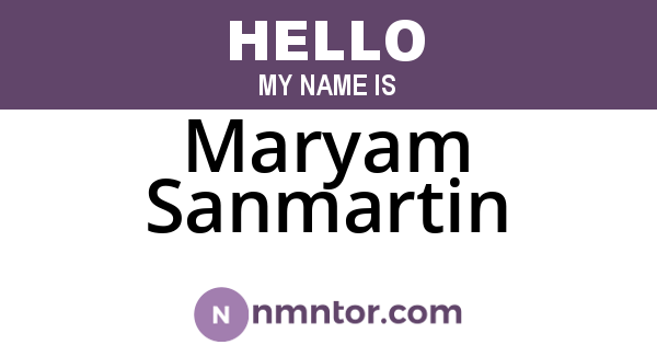 Maryam Sanmartin
