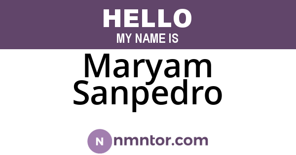 Maryam Sanpedro