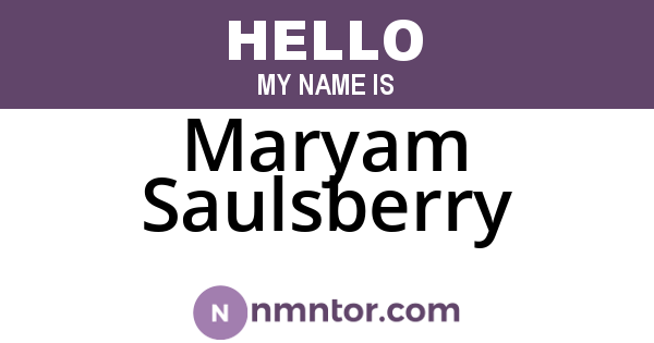 Maryam Saulsberry
