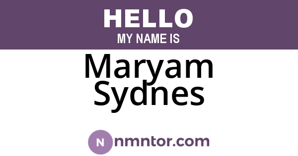 Maryam Sydnes