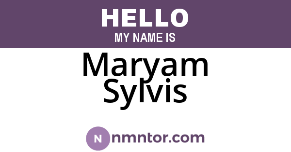Maryam Sylvis