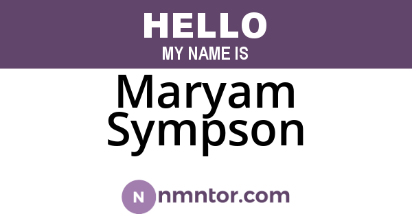 Maryam Sympson
