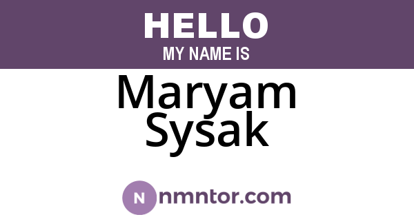 Maryam Sysak