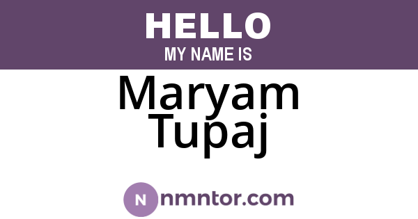 Maryam Tupaj