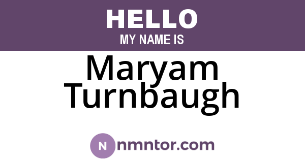 Maryam Turnbaugh