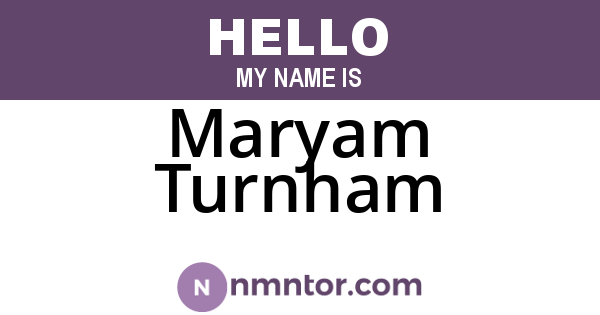 Maryam Turnham