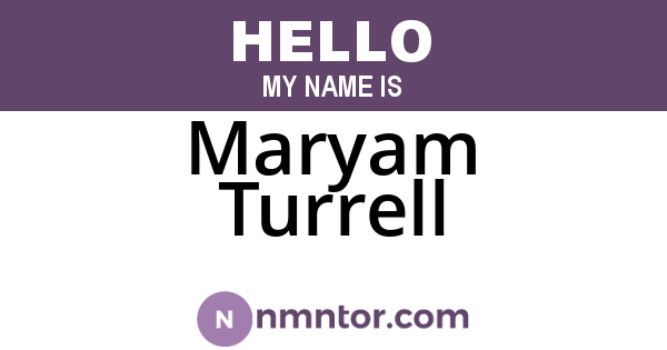 Maryam Turrell
