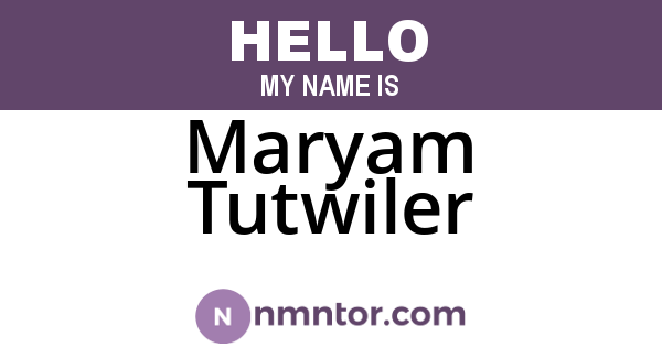 Maryam Tutwiler