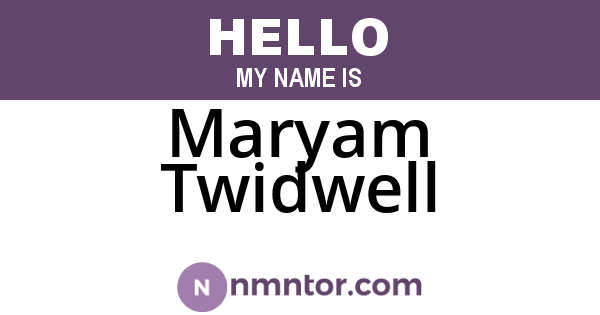 Maryam Twidwell