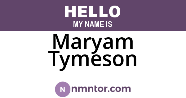 Maryam Tymeson